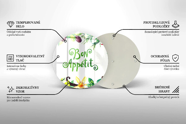 Deska kuchenna szklana Napis Bon Appetit