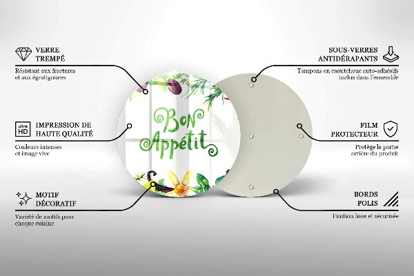 Deska kuchenna szklana Napis Bon Appetit