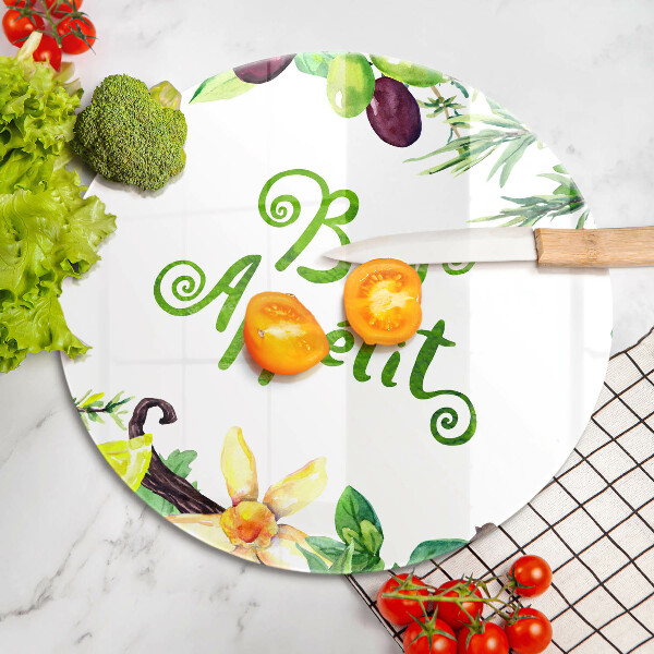 Deska kuchenna szklana Napis Bon Appetit