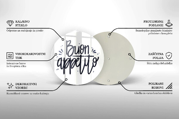Deska kuchenna szklana Napis Buon Appetito