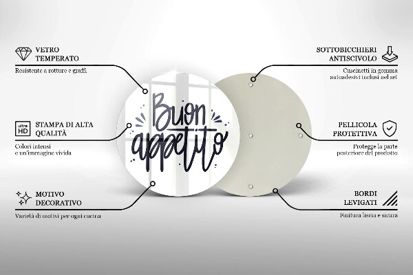 Deska kuchenna szklana Napis Buon Appetito