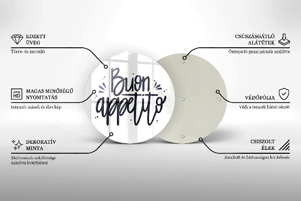 Deska kuchenna szklana Napis Buon Appetito