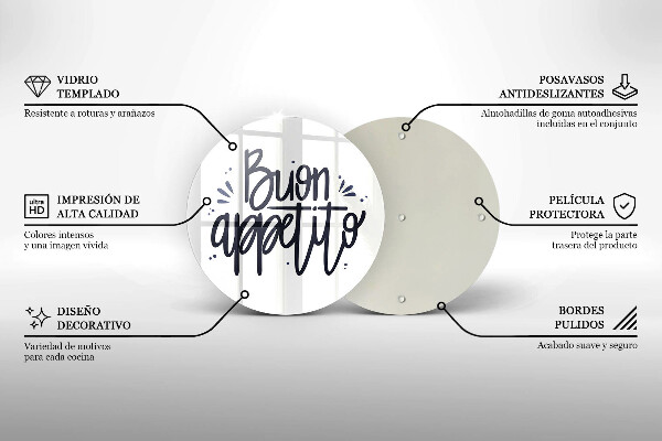 Deska kuchenna szklana Napis Buon Appetito
