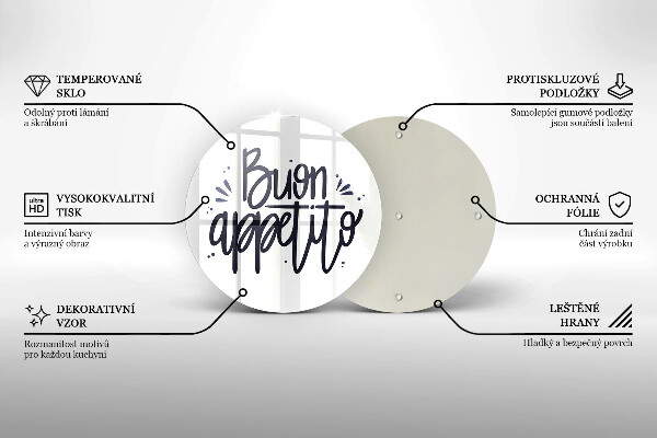 Deska kuchenna szklana Napis Buon Appetito