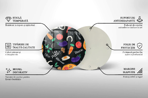 Deska kuchenna szklana Ilustracja jedzenie