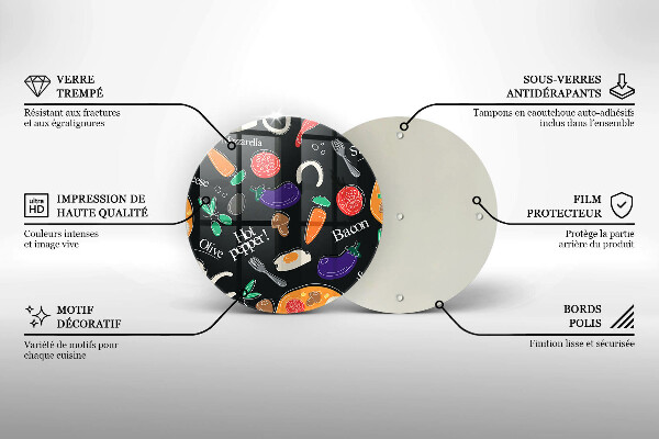 Deska kuchenna szklana Ilustracja jedzenie