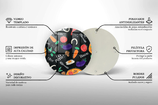 Deska kuchenna szklana Ilustracja jedzenie