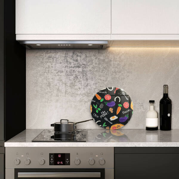 Deska kuchenna szklana Ilustracja jedzenie