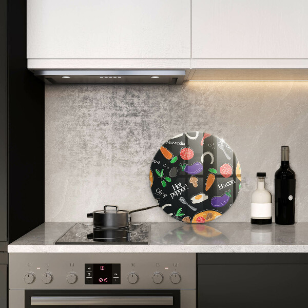 Deska kuchenna szklana Ilustracja jedzenie