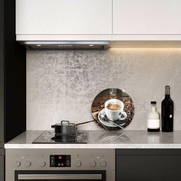 Deska kuchenna szklana Filiżanka i ziarna kawy