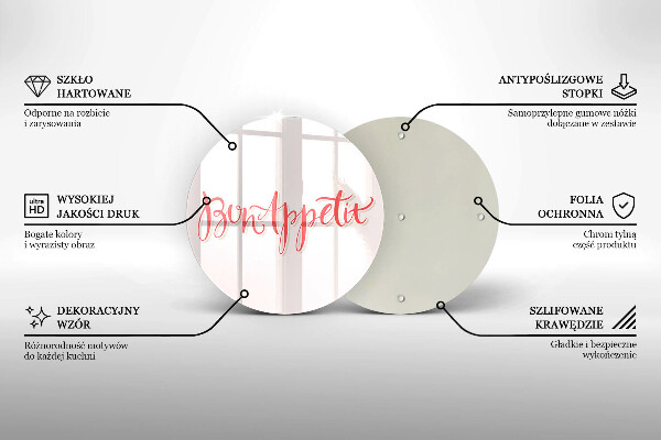 Deska kuchenna szklana Kuchenny napis Bon Appetit