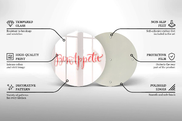 Deska kuchenna szklana Kuchenny napis Bon Appetit