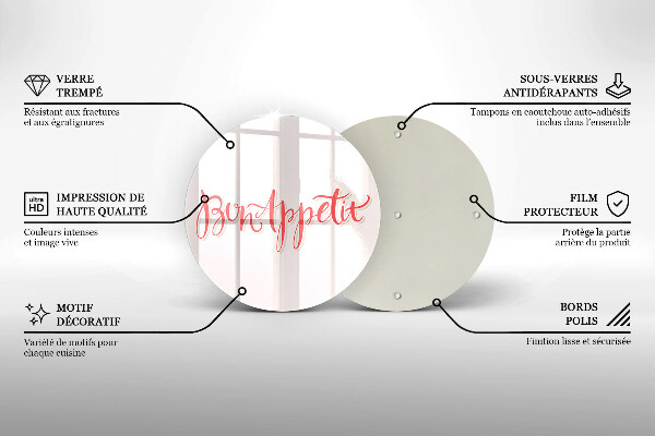 Deska kuchenna szklana Kuchenny napis Bon Appetit
