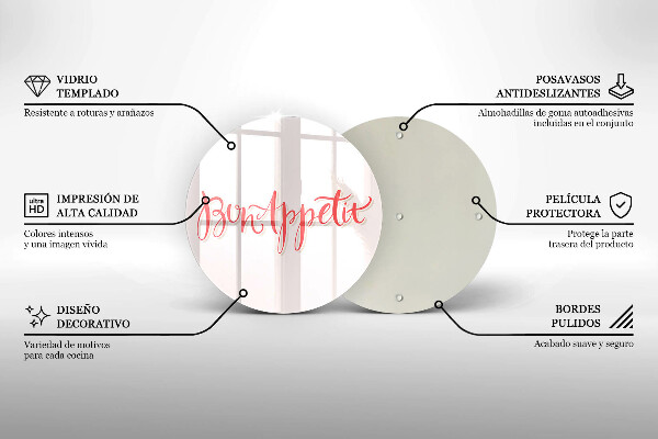 Deska kuchenna szklana Kuchenny napis Bon Appetit