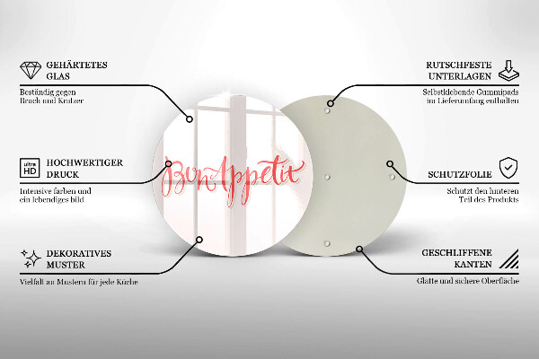 Deska kuchenna szklana Kuchenny napis Bon Appetit