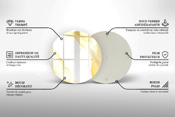 Deska kuchenna szklana Złota abstrakcja