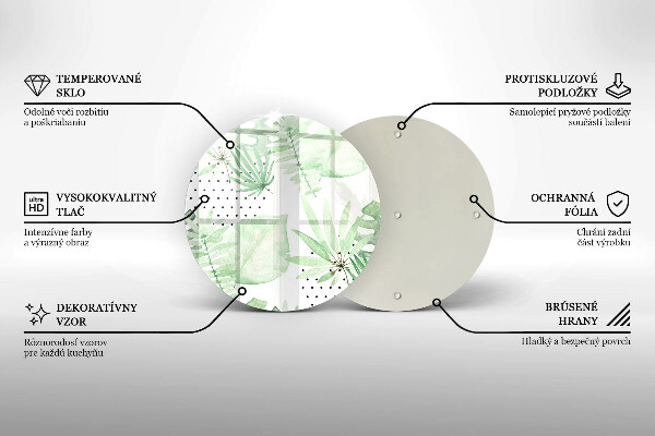 Deska kuchenna szklana Akwarelowe liście