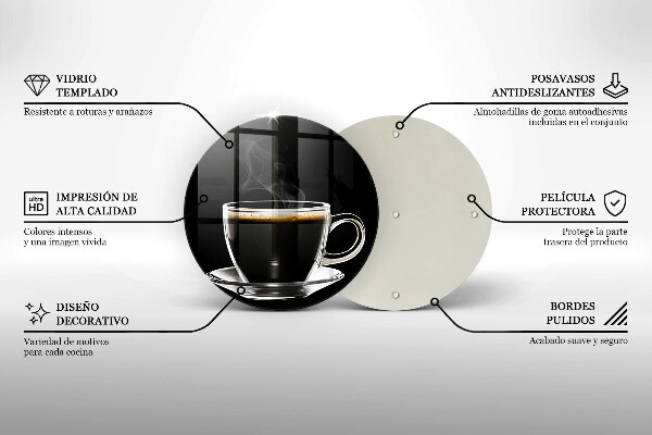 Deska kuchenna szklana Szklanka gorącej kawy