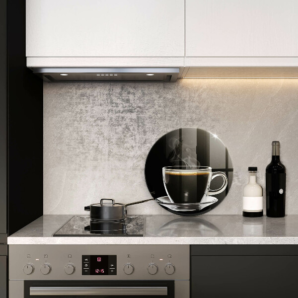 Deska kuchenna szklana Szklanka gorącej kawy