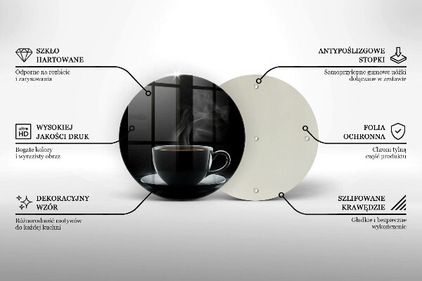 Deska kuchenna szklana Gorąca filiżanka kawy