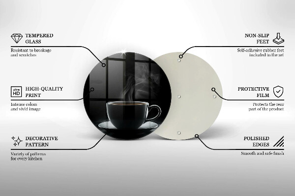 Deska kuchenna szklana Gorąca filiżanka kawy