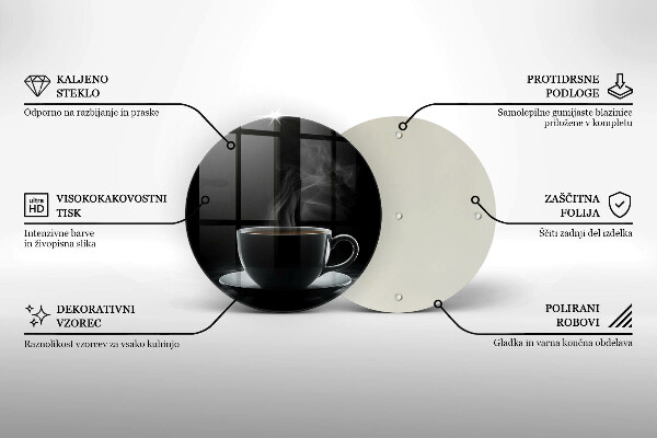 Deska kuchenna szklana Gorąca filiżanka kawy