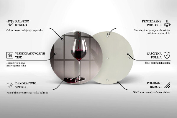 Deska kuchenna szklana Kieliszek i winogrona