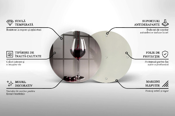 Deska kuchenna szklana Kieliszek i winogrona