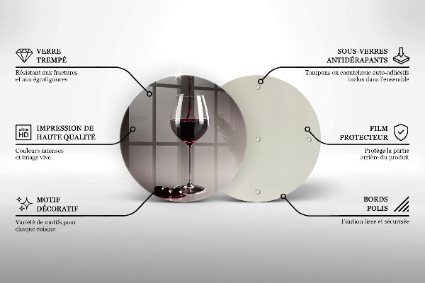 Deska kuchenna szklana Kieliszek i winogrona