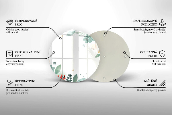 Deska kuchenna szklana Akwarele liście