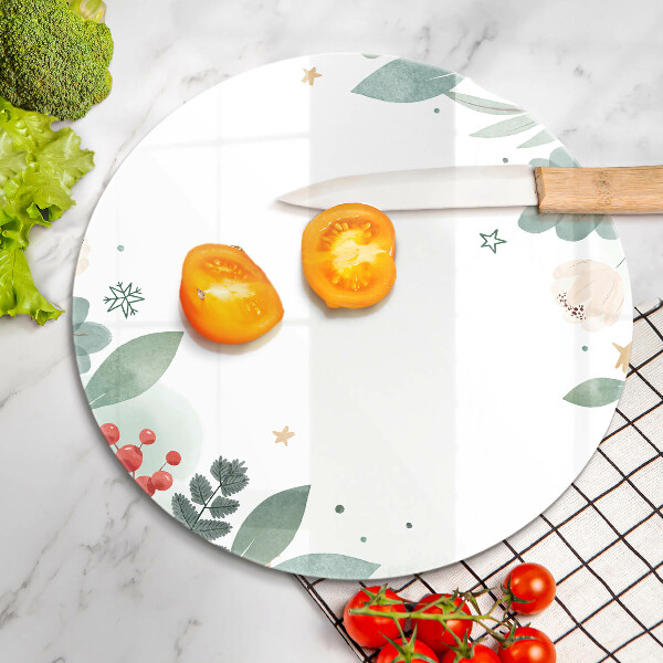 Deska kuchenna szklana Akwarele liście