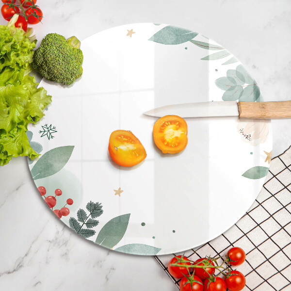 Deska kuchenna szklana Akwarele liście