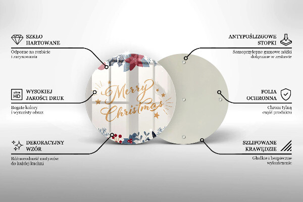 Deska kuchenna szklana Napis Merry Christmas