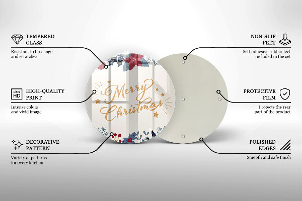 Deska kuchenna szklana Napis Merry Christmas