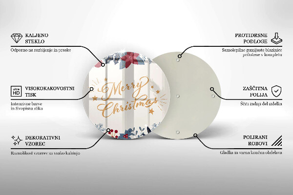 Deska kuchenna szklana Napis Merry Christmas