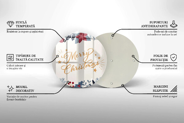 Deska kuchenna szklana Napis Merry Christmas