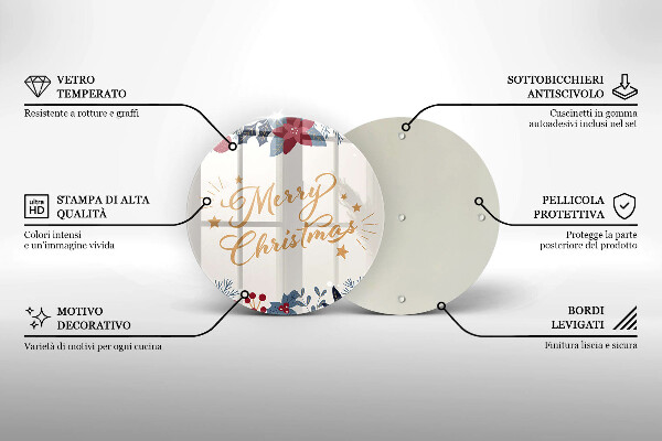 Deska kuchenna szklana Napis Merry Christmas