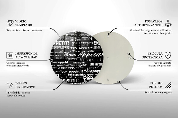 Deska kuchenna szklana Kuchnia napisy Bon appetit