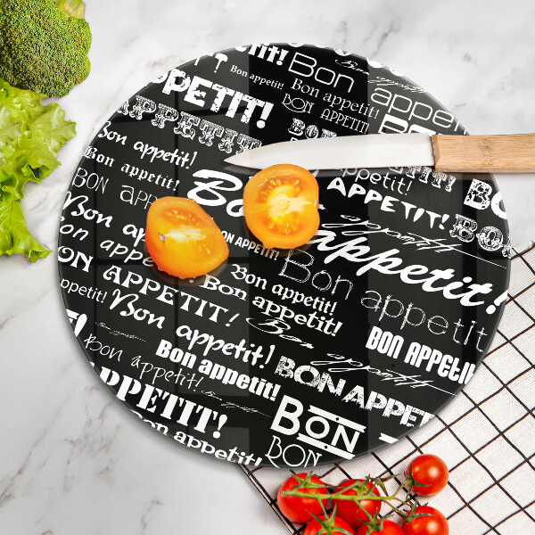 Deska kuchenna szklana Kuchnia napisy Bon appetit