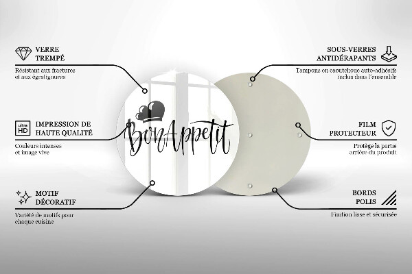 Deska kuchenna szklana Napis Bon Appetit