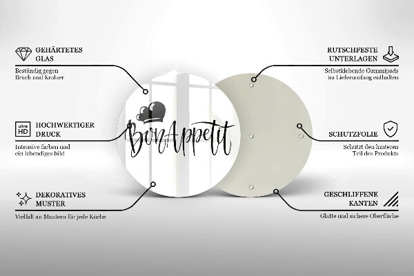 Deska kuchenna szklana Napis Bon Appetit