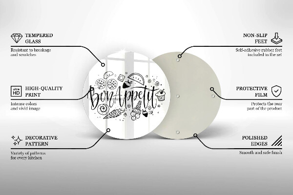 Deska kuchenna szklana Napis Bon Appetit