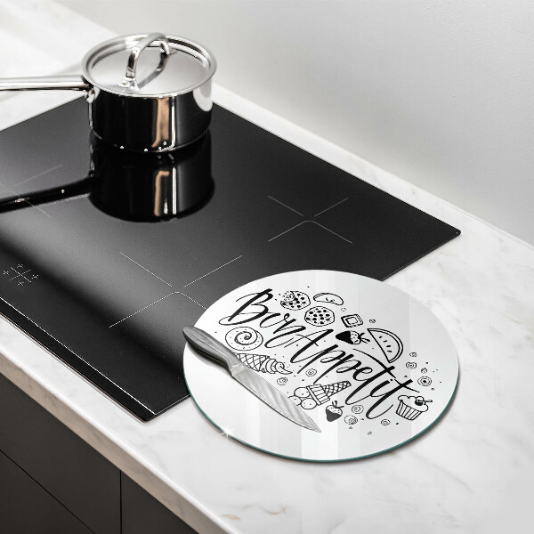 Deska kuchenna szklana Napis Bon Appetit