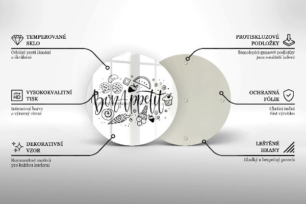Deska kuchenna szklana Napis Bon Appetit