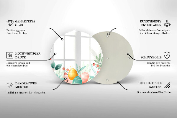 Deska kuchenna szklana Wielkanocne pisanki