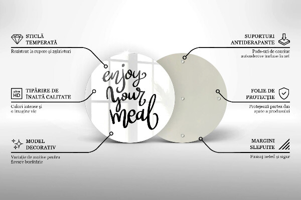 Szklana deska kuchenna Napis Enjoy yout meal