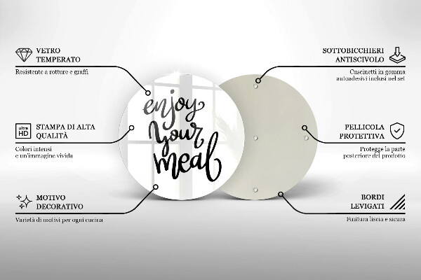 Szklana deska kuchenna Napis Enjoy yout meal