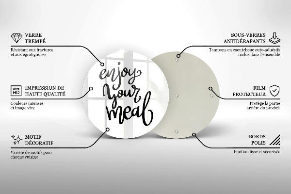 Szklana deska kuchenna Napis Enjoy yout meal