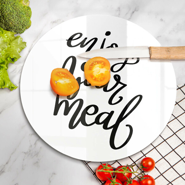 Szklana deska kuchenna Napis Enjoy yout meal