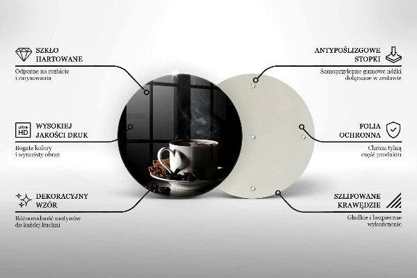 Deska kuchenna szklana Filiżanka gorącej kawy